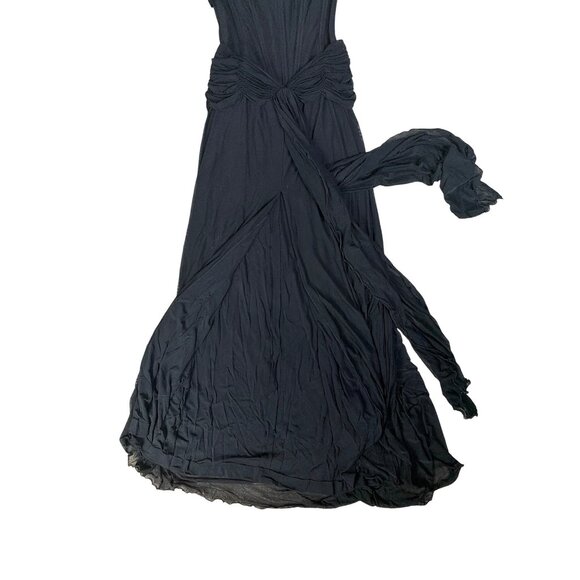 Vicky Tiel Couture Black Off-Shoulder Ruched Evening Gown Made In France size 12 - Picture 6 of 12